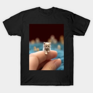 tiny kitten on finger T-Shirt